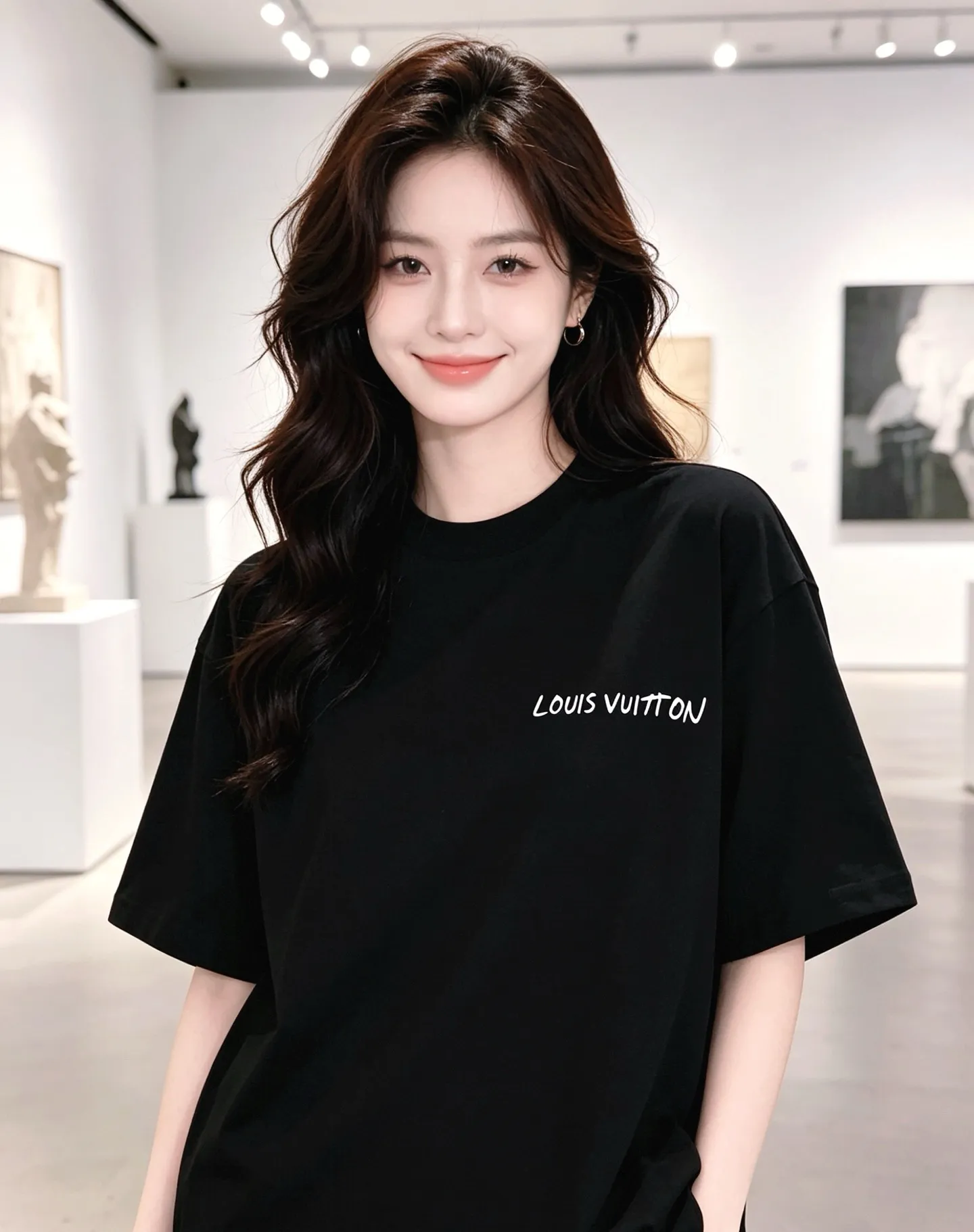 Louis Vuitton/Louis Vuitton short sleeves with slogan printed letters on the chest
